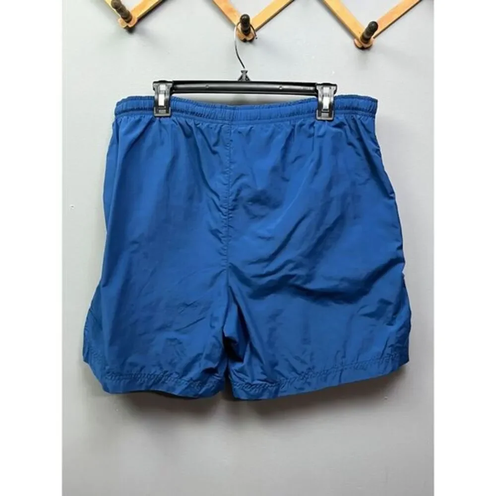 NIKE swim trunks men's large nylon mesh liner pockets blue Striped‎ Retro